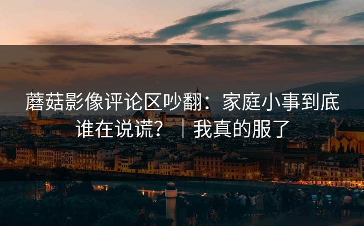 蘑菇影像评论区吵翻:家庭小事到底谁在说谎?|我真的服了 蘑菇影像评论区吵翻:家庭小事到底谁在说谎?|我真的服了