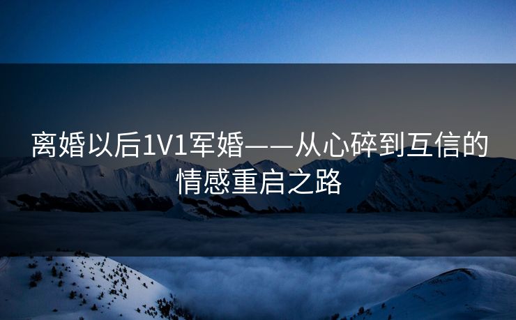 离婚以后1V1军婚——从心碎到互信的情感重启之路 离婚以后1V1军婚——从心碎到互信的情感重启之路